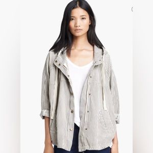 Current Elliott Cadet Poncho in Hickory Vintage Stripe